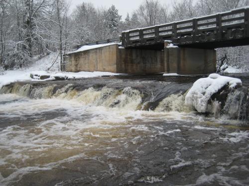 Heavy spring flow over the upper drops