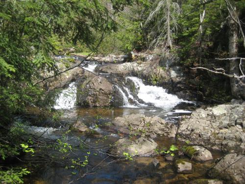 Rocky crops around the falls