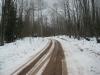 Mud and snow on the track