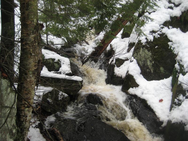 A cluttered lower chute