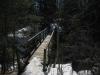 The first wooden bridge over a rocky gap