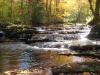 Bright fall sun over the river
