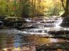 Bright fall sun over the river