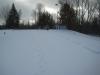 Snow coating over the parking lot