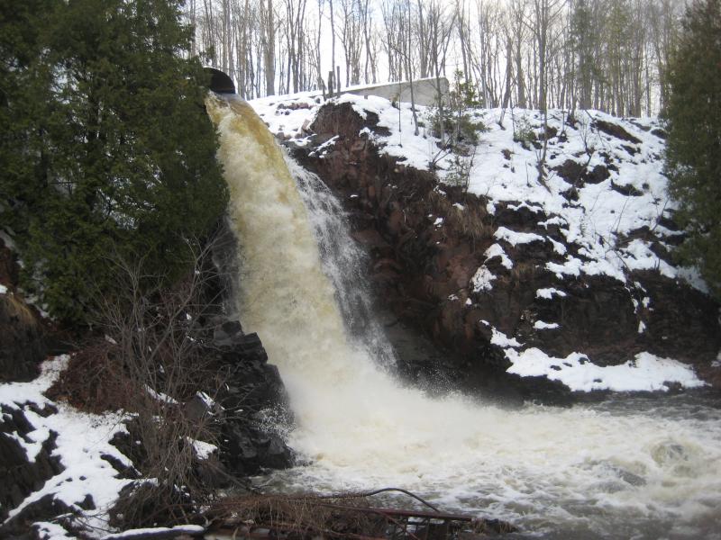 The manmade falls of Carp River
