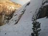 Looking up the snowy dam