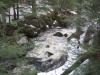 Looking down into a swirling rapids