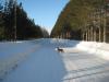 Long lonely road connecting the routes