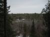 Looking down at the swampy lands below