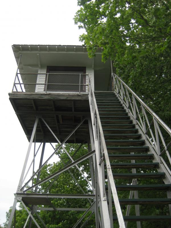 Looking up the tall tower