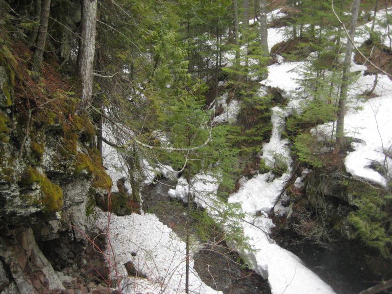 Tough going between steep banks