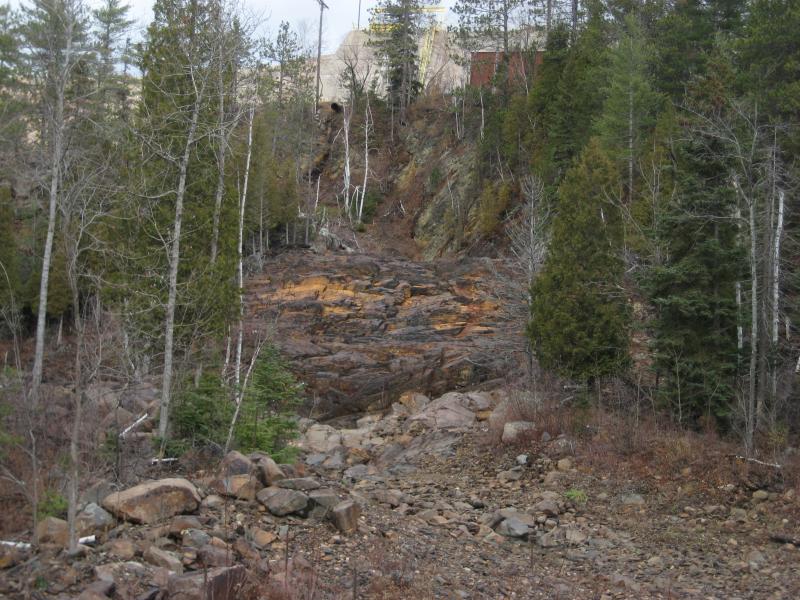 Colorful rocks and dam