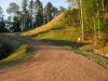 Bright sun on the hill path