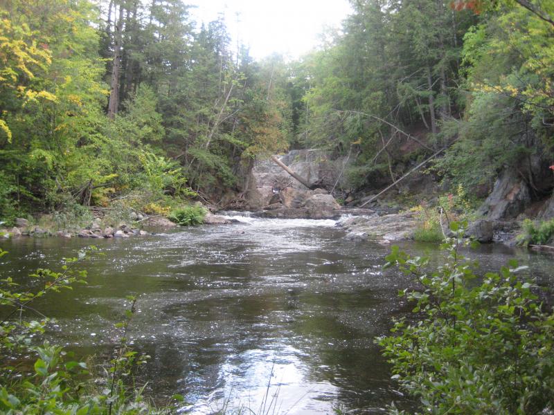 Large pool and steep rock ahead