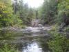 Large pool and steep rock ahead