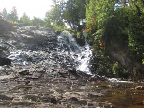 Fall sunlight over the snaking drop