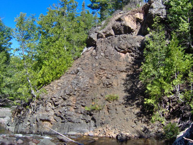 Huge outcropping along the river