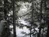 Snowy river far below