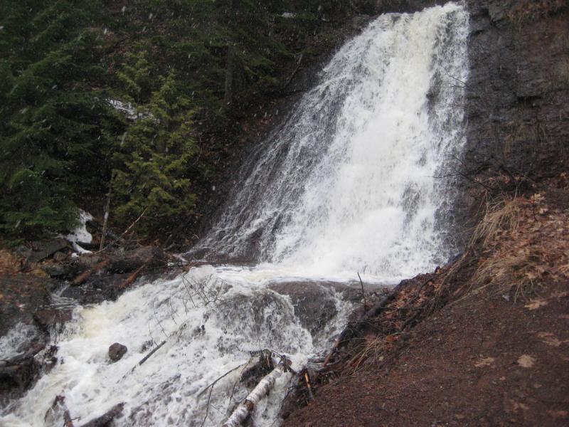 Swollen plunge over Haven Falls