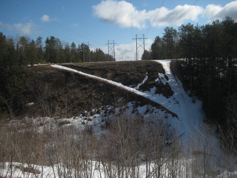 Powerlines high up on the hill