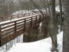 Wooden bridge over the old trestle