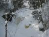 Yellow ice on the upper falls