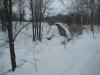 Snowy chute below the dam