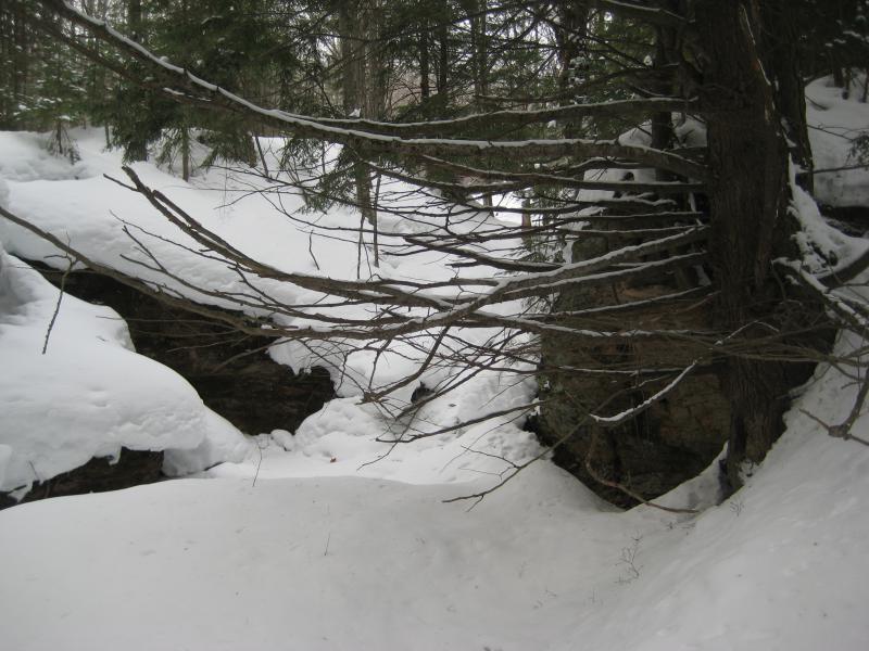 An obvious upper drop on the side creek