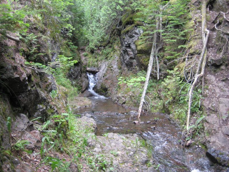 Narrow canyon walls around the creek