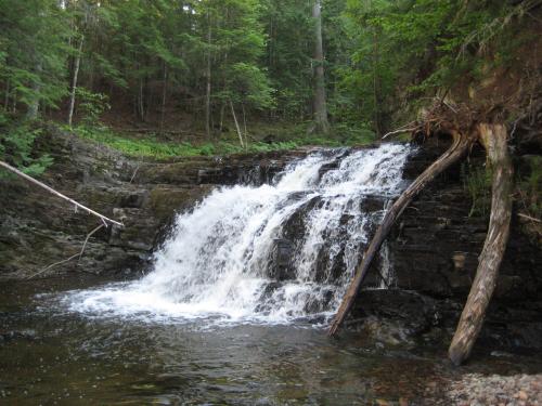 Side view of the falls