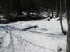 Campsite buried in snow