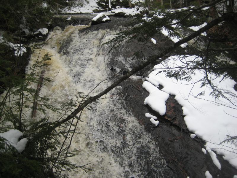 White sheet of cascading water