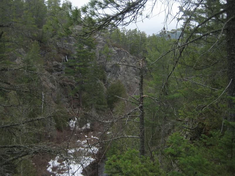 Looking along the steep gorge