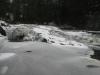 Mounds of ice and snow on the lower falls
