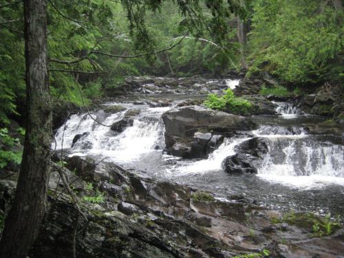 Wet rocks around the waterfalls