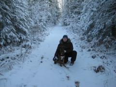 Logan and Katie posing on the trail