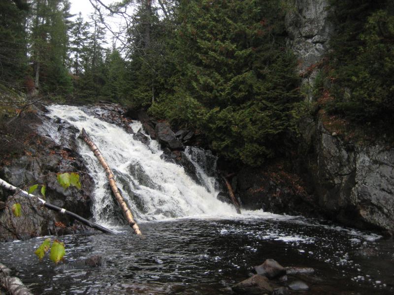 Angled view of the falls