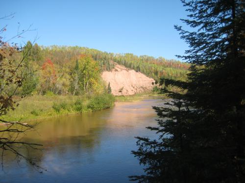 Eroded bank across the river