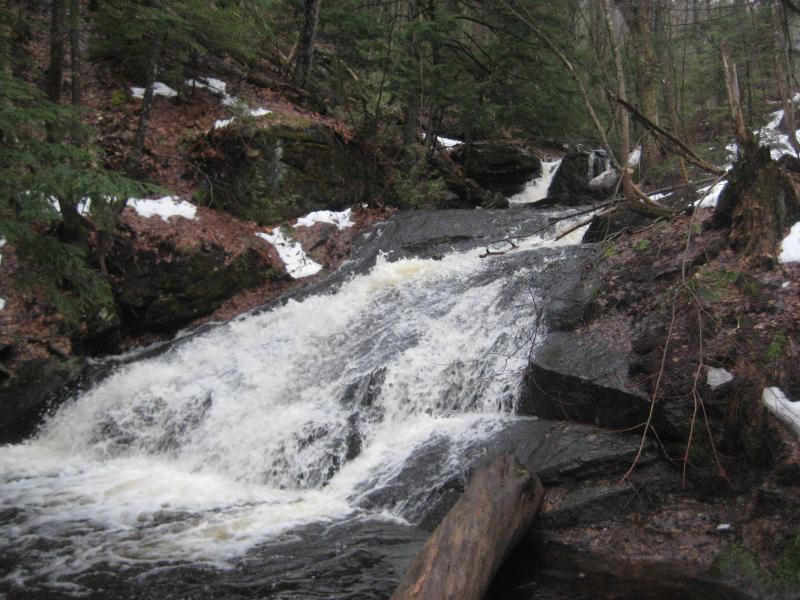 Large, flowing chute of water