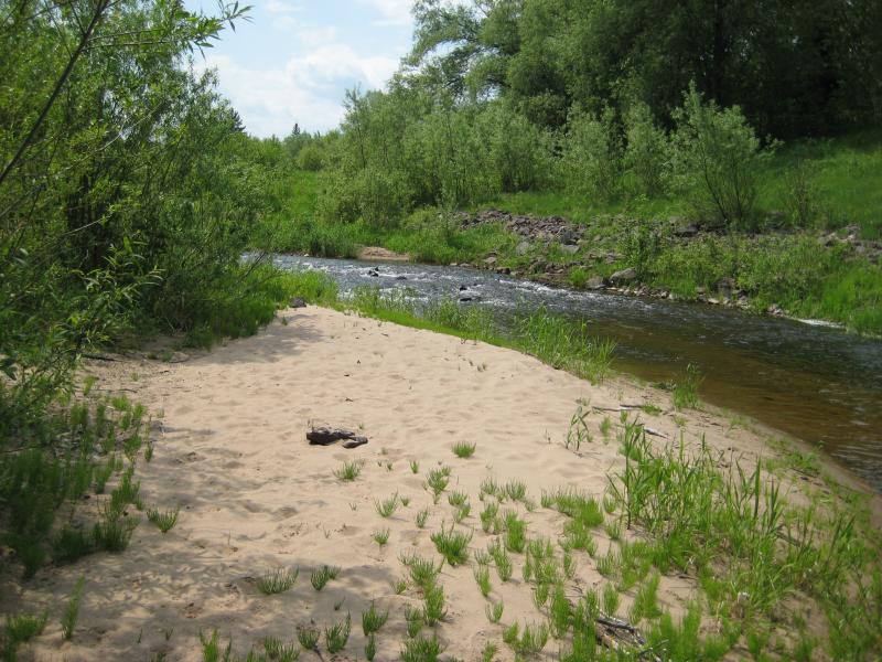 Sandy beach in the empty reservoir