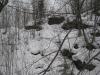 Fluffy snow masking the hard rocks