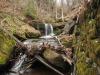 Up at the lower drop and mossy rock walls