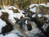 Looking up the narrow rocky creek