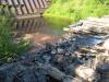 Looking down the timber dam