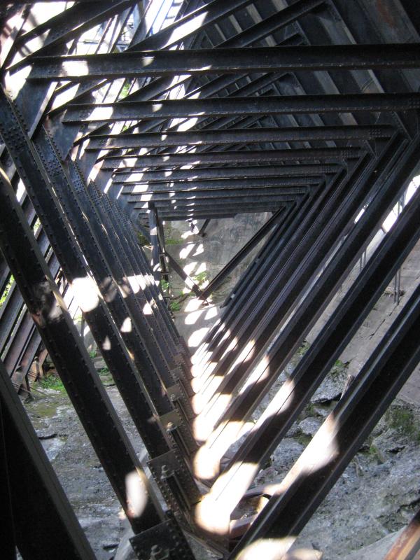 Inside the steel structure