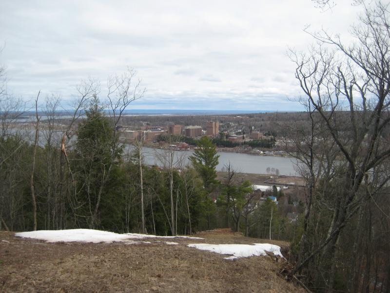 Looking down at Michigan Tech