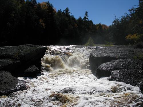 Mist rising off of the falls