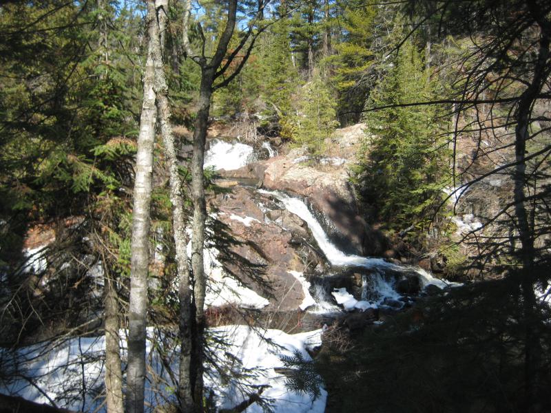 Looking down at the drop