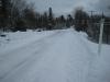 Deep snow pushed off the road