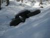 A snowy car wreck